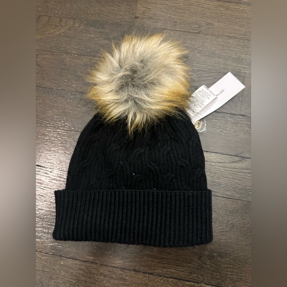 Karen Millen Military Trim Cable Knit Pom Hat NWT - Picture 2 of 4